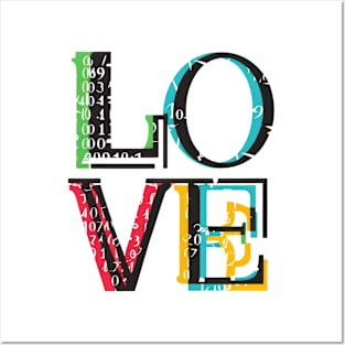 LOVE illustration text Posters and Art